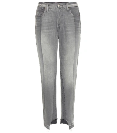 Shop Frame Noveau Le Mix Cropped Jeans In Grey