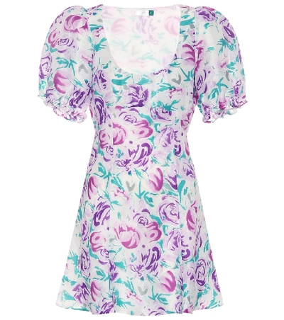 Shop Rixo London Morgan Linen And Silk Minidress In Multicoloured