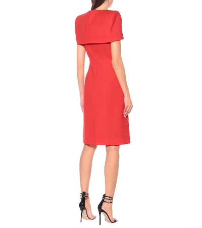 Shop Givenchy Wool-crêpe Dress In Red