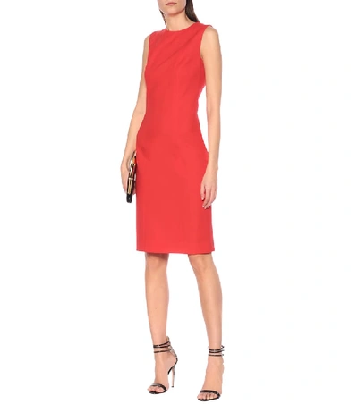 Shop Givenchy Wool-crêpe Dress In Red