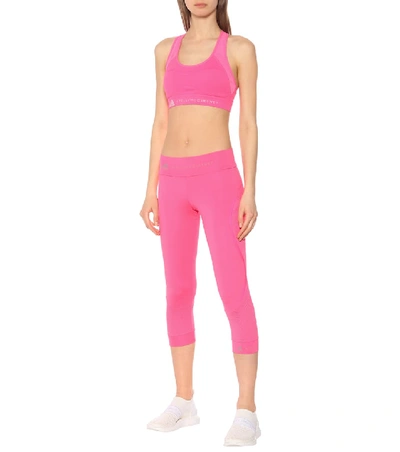 Shop Adidas By Stella Mccartney Performance Essentials Cropped Leggings In Pink