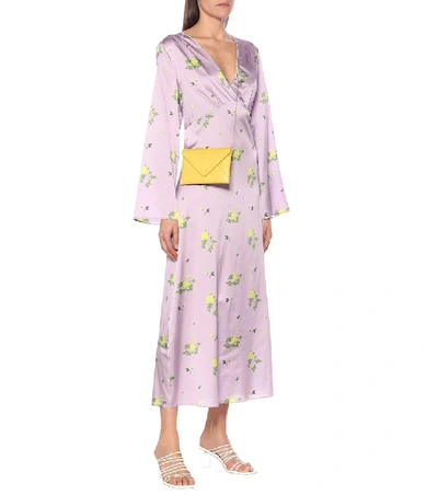 Shop Bernadette Sarah Floral Stretch-silk Maxi Dress In Purple