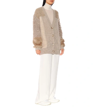 Shop Stella Mccartney Wool-blend Cardigan In Beige