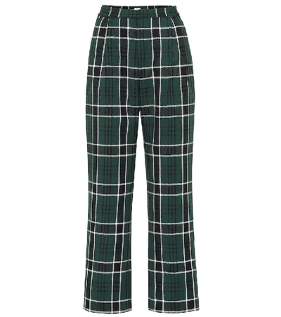Shop Rosie Assoulin Wowzer Checked Pants In Green