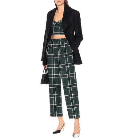 Shop Rosie Assoulin Wowzer Checked Pants In Green