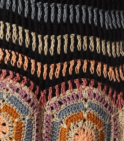 Shop Anna Kosturova Carly Crochet Cotton Minidress In Black