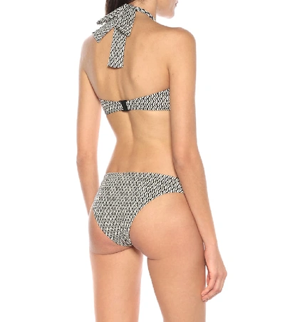 Shop Asceno Verona Printed Bandeau Bikini Top In Grey