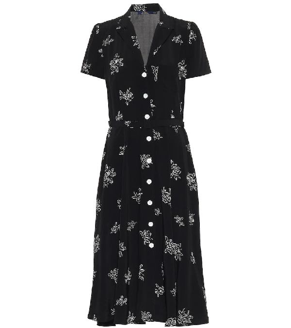 ralph lauren black and white floral dress