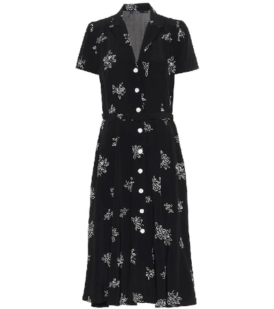 Polo Ralph Lauren Hampton Floral Short Sleeve Midi Dress In Black 