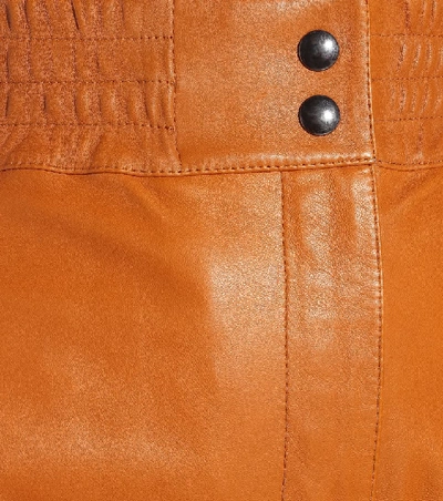 Shop Acne Studios High-rise Leather Pants In Brown