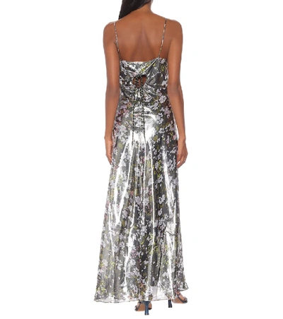 Shop Ganni Metallic Silk Dress