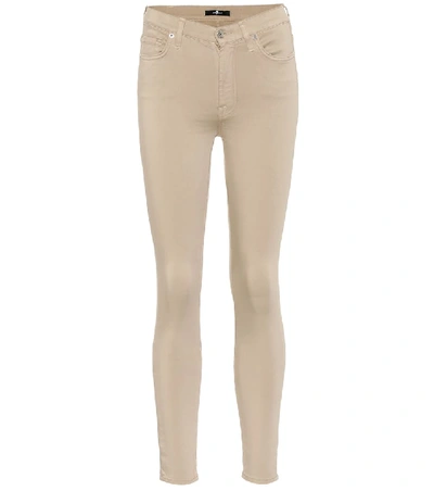 Shop 7 For All Mankind The Skinny High-rise Jeans In Beige