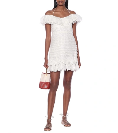 Shop Zimmermann Super Eight Linen-blend Minidress In White