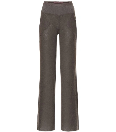 Shop Rick Owens Lilies Knit Trackpants In Grey
