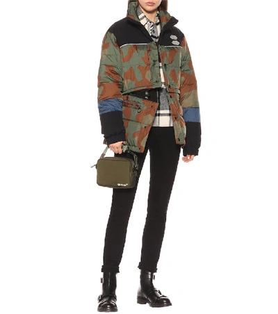 Shop Off-white Camouflage Down Jacket In Multicoloured