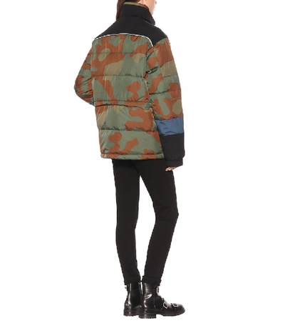 Shop Off-white Camouflage Down Jacket In Multicoloured