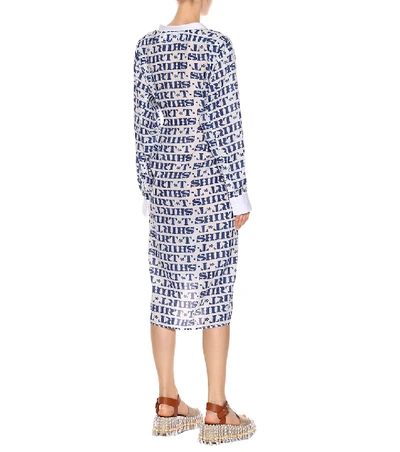 Shop Loewe Asymmetric Printed Shirt Dress In Blue