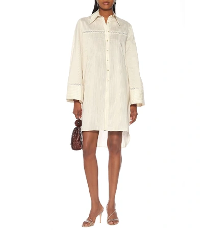 Shop Arje The Elsa Cotton And Silk Dress In Beige