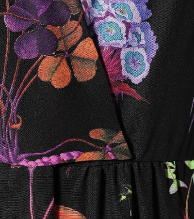 Shop Stella Mccartney Floral Silk-crêpe Jumpsuit In Black