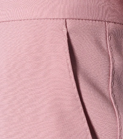 Shop Dolce & Gabbana Mid-rise Wool-crêpe Pants In Pink