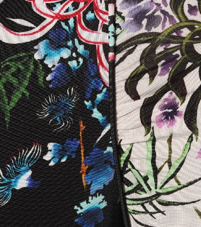 Shop Kenzo Floral Stretch-knit Midi Dress In Black
