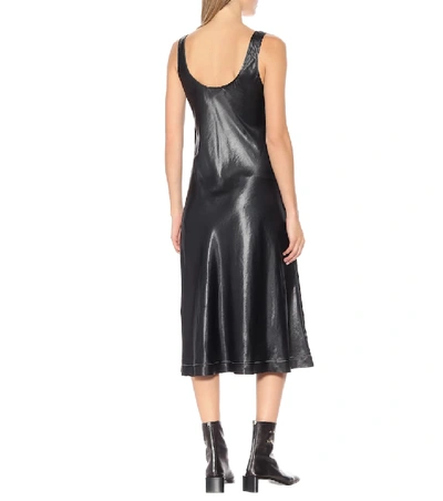 Shop Acne Studios Satin Midi Dress In Black