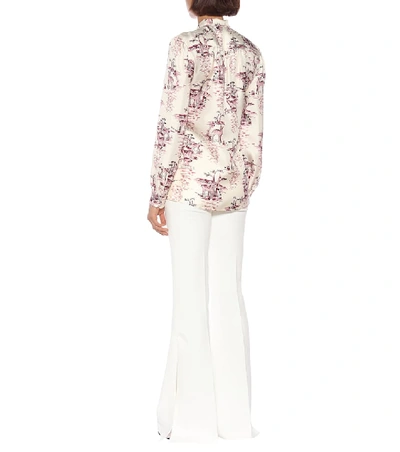 Shop Gucci Printed Silk-twill Shirt In White