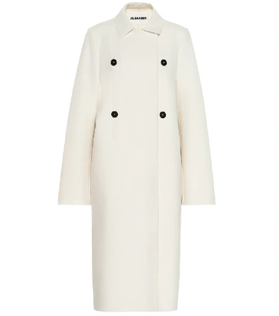 Shop Jil Sander Wool-blend Coat In White