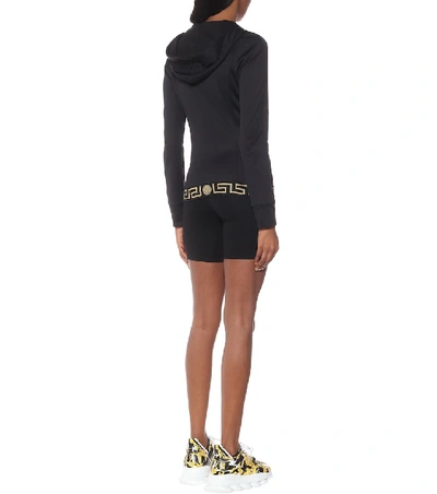 Shop Versace Cotton-blend Hoodie In Black