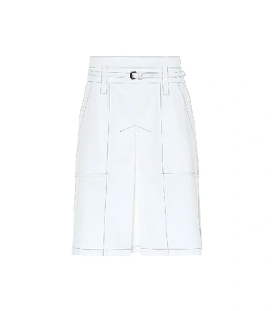 Shop Bottega Veneta Cotton Skirt In White