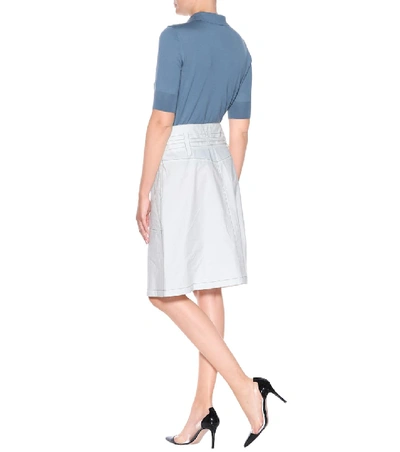 Shop Bottega Veneta Cotton Skirt In White