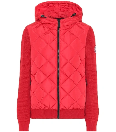 Shop Canada Goose Hybridge® Down And Wool Hoodie In Red