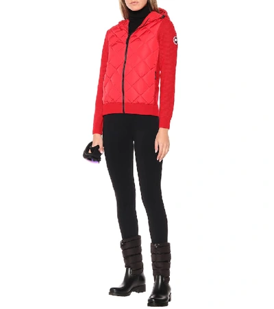 Shop Canada Goose Hybridge® Down And Wool Hoodie In Red