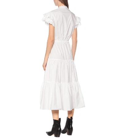 Shop Philosophy Di Lorenzo Serafini Cotton Poplin Midi Dress In White