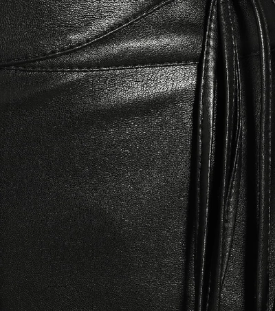 Nanushka Chimo Cropped Vegan Leather Wide-leg Pants In Black