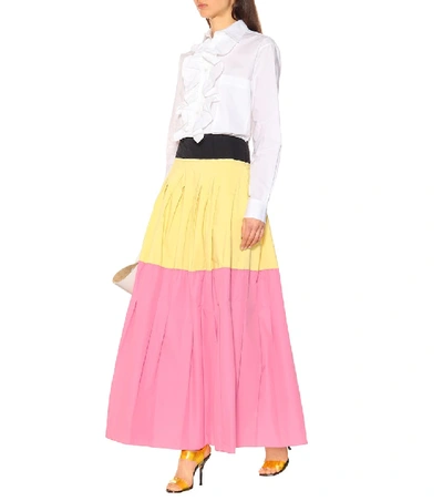 Shop Plan C Pleated Maxi Skirt In Pink