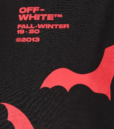 Shop Off-white Bat Printed Cotton T-shirt In Black
