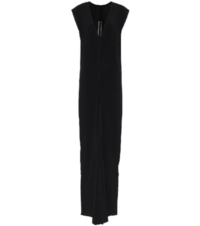 Shop Rick Owens Crêpe Maxi Dress In Black