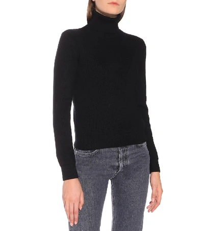 Shop Saint Laurent Cashmere Turtleneck Sweater In Black