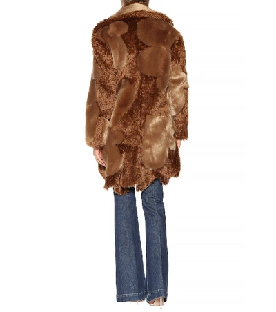 Shop Stella Mccartney Sugar Cane Faux Fur Coat In Brown