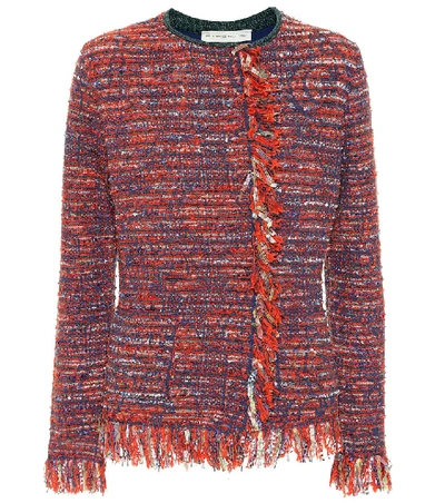 Shop Etro Cotton-blend Tweed Jacket In Multicoloured