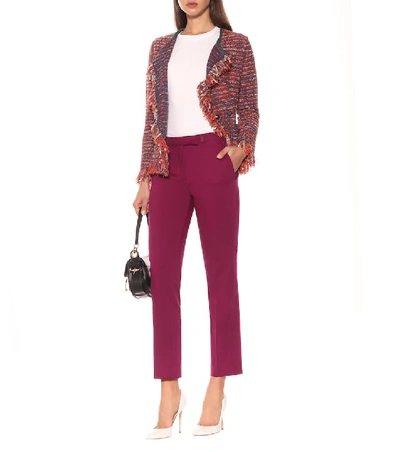 Shop Etro Cotton-blend Tweed Jacket In Multicoloured