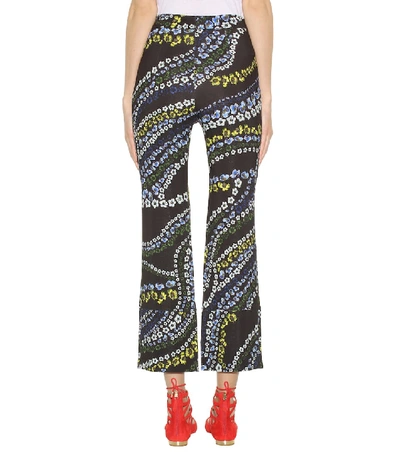 Shop Erdem Verity Printed Crêpe Trousers In Black