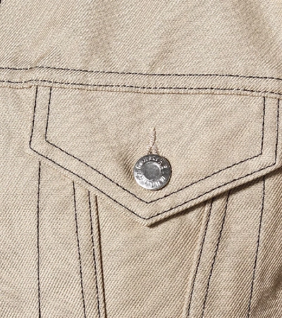 Shop Helmut Lang Cotton-blend Denim Jacket In Beige