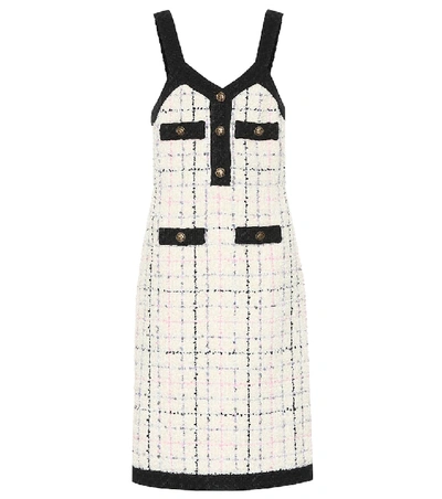 Shop Gucci Tweed Dress In White