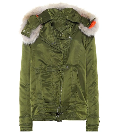 Shop Altuzarra Anniversary Collection - Cyprus Fur-trimmed Parka In Green