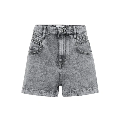 Shop Isabel Marant Étoile Hiana High-rise Denim Shorts In Grey