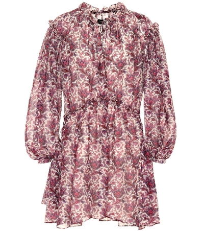 Shop Isabel Marant Nydia Printed Silk Minidress In Purple