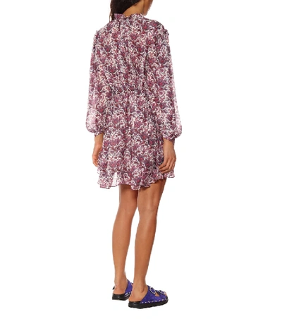 Shop Isabel Marant Nydia Printed Silk Minidress In Purple