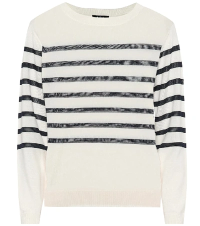 Shop Apc Cordelia Merino Wool-blend Sweater In White